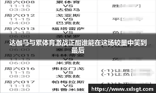 达伽马与累体育激战正酣谁能在这场较量中笑到最后